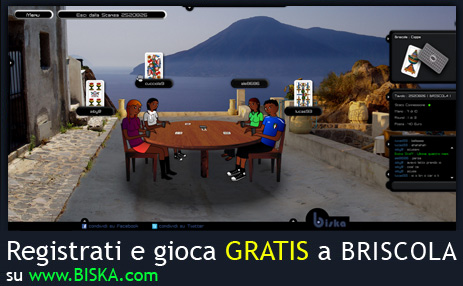 Registrati e gioca GRATIS a briscola online.