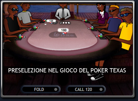 La preselezione nel gioco del poker texas hold'em gratis.