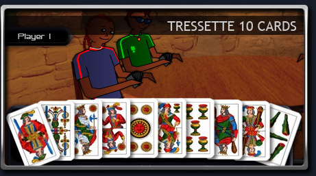 Tressette : 10 cards per player.