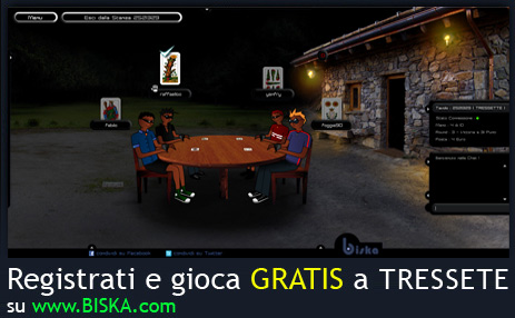 Registrati e gioca GRATIS a tressette online.